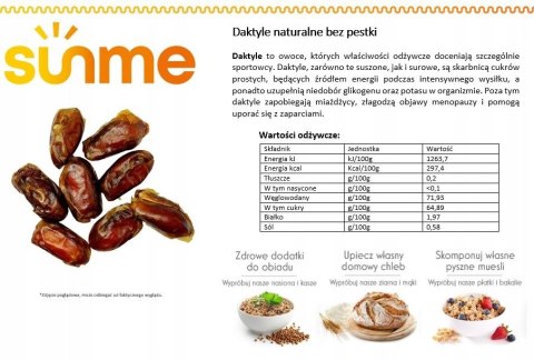 Daktyle Suszone bez pestek 250 gram Daktyle Suszone bez pestek 250 gram