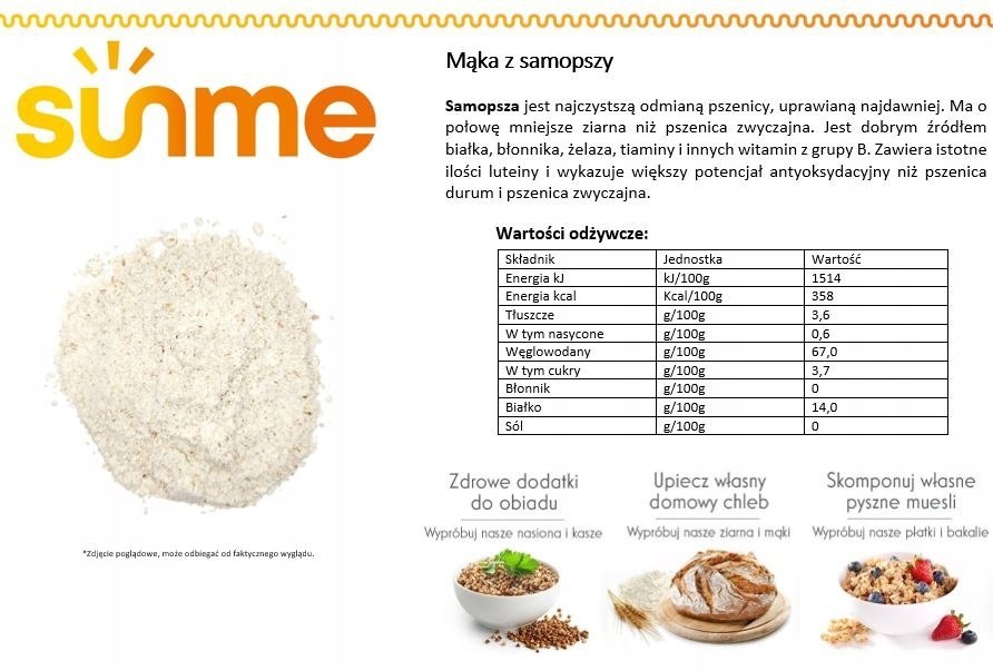 Mąka z samopszy 1 kg Mąka z samopszy 1 kg