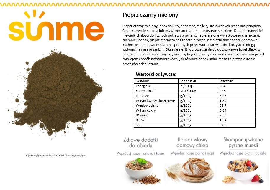 Pieprz czarny mielony 1 kg Pieprz czarny mielony 1 kg