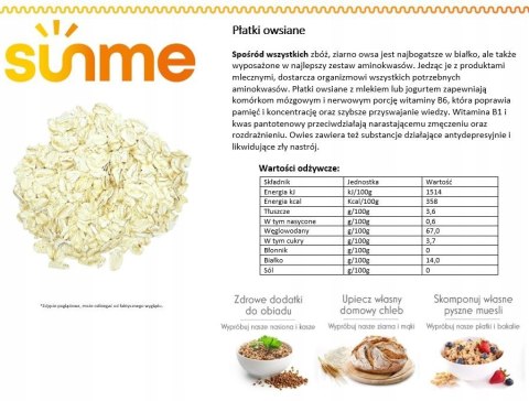 Płatki Owsiane 100% Naturalne 500g Płatki Owsiane 100% Naturalne 500g