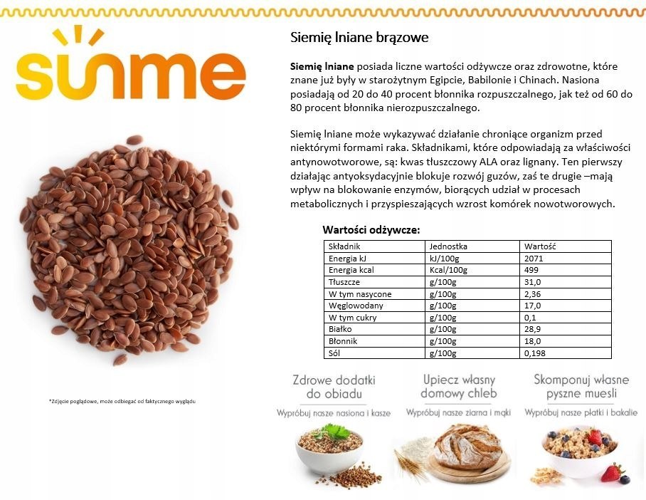 Siemię lniane brązowe 1 kg Siemię lniane brązowe 1 kg