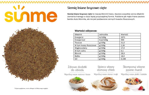 Siemię brązowe cięte błonnik lniany 1 kg Siemię brązowe cięte błonnik lniany 1 kg