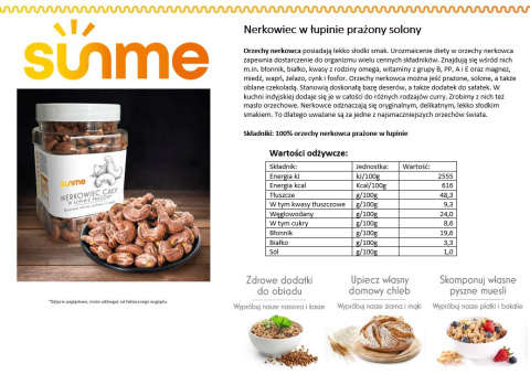 Orzech nerkowca w łupinie prażony solony SŁOIK 500 gram