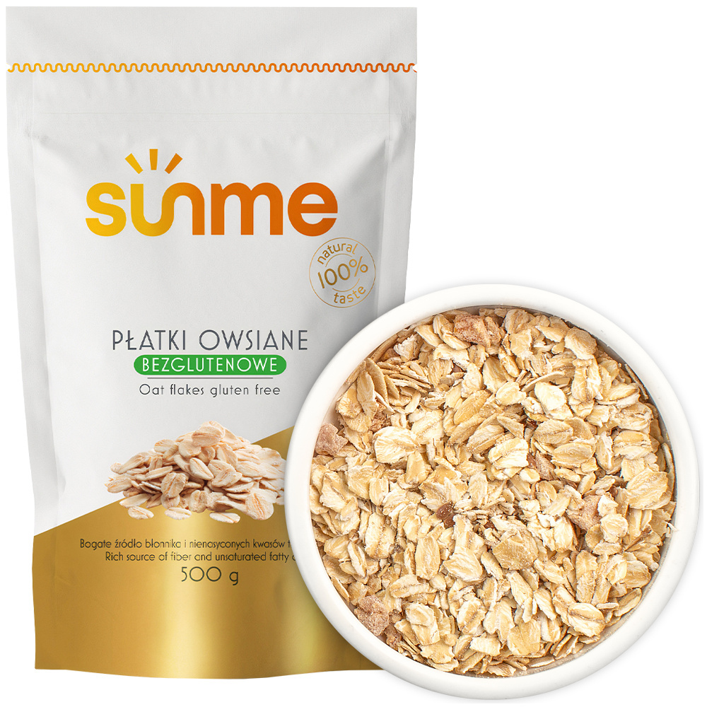 Płatki Owsiane Bezglutenowe 100% Naturalne 0,5 kg Płatki Owsiane Bezglutenowe 100% Naturalne 0,5 kg
