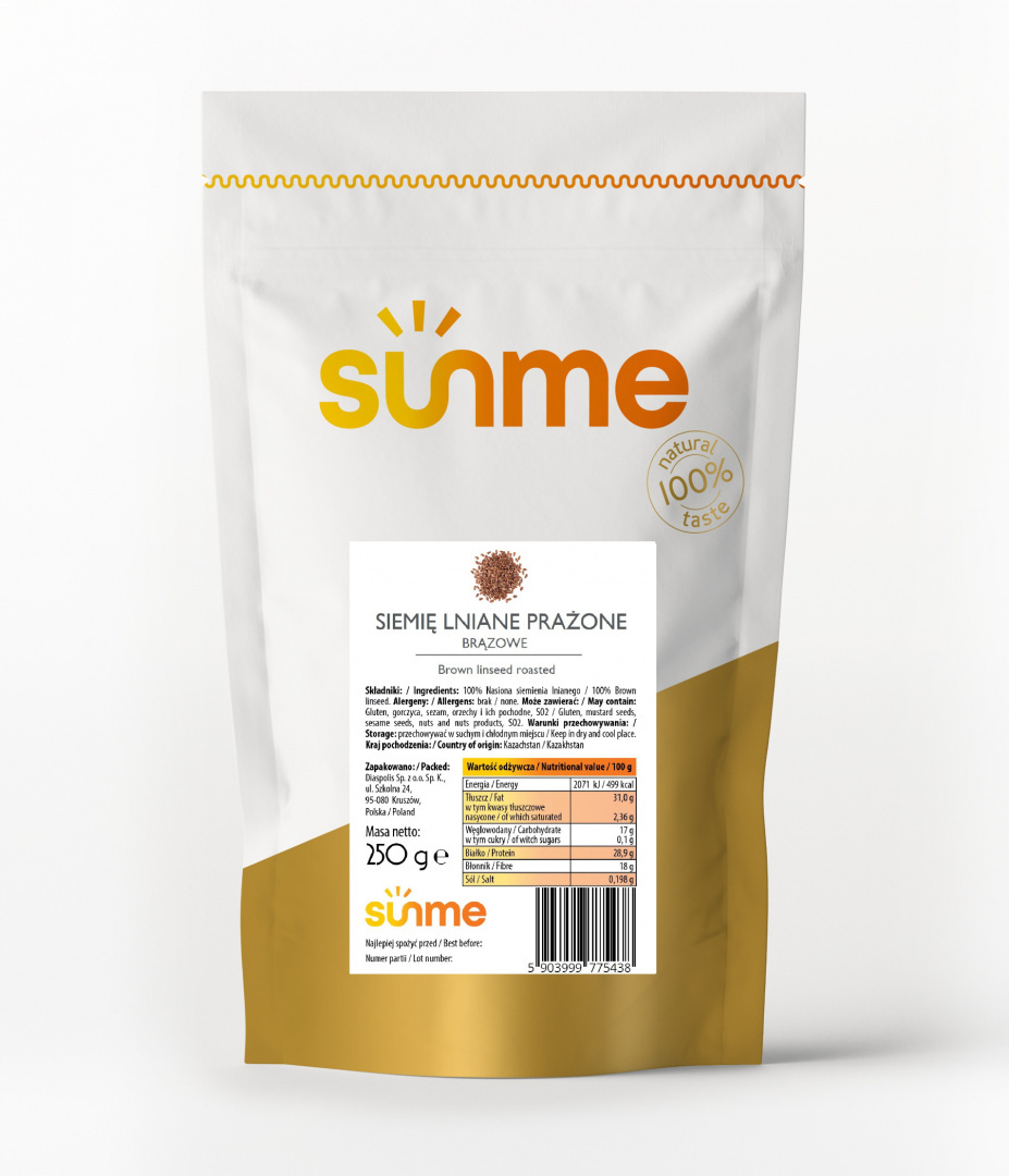 Siemię brązowe prażone 250 gram Siemię brązowe prażone 250 gram