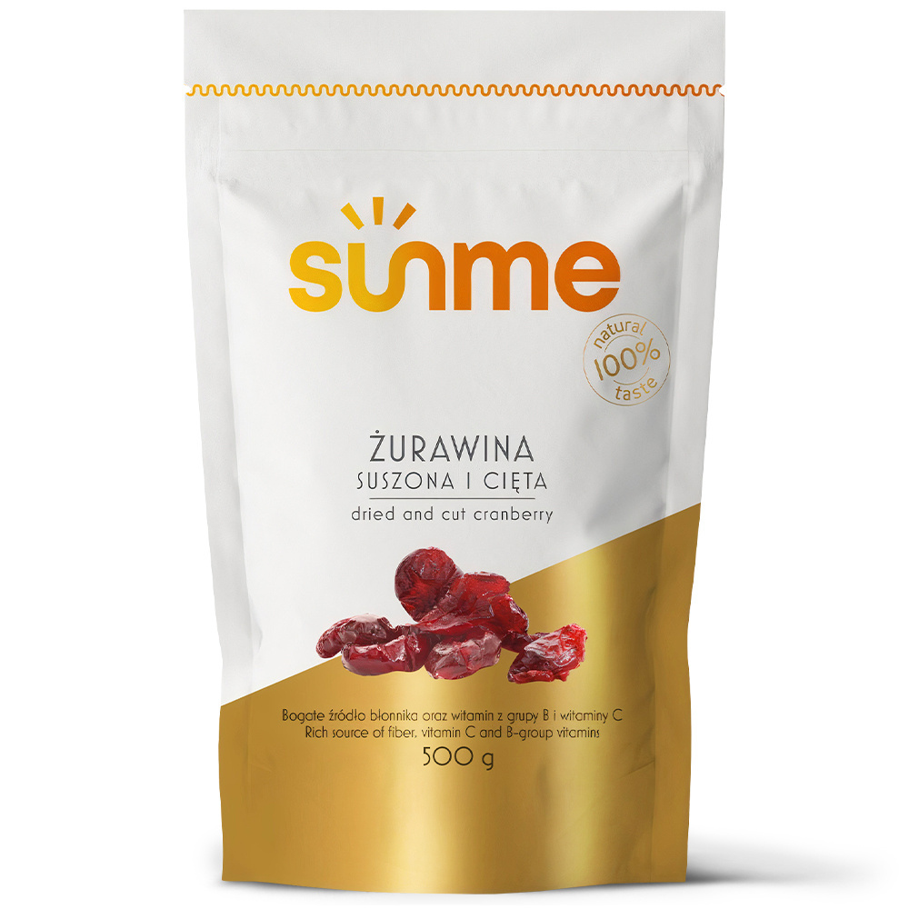 Żurawina Suszona cięta 500 gram Żurawina Suszona cięta 500 gram