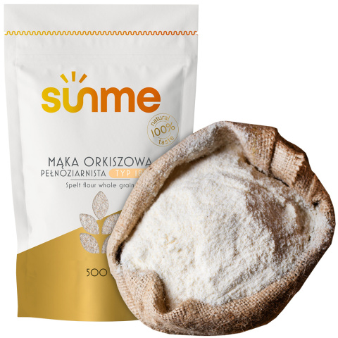Mąka Orkiszowa pełnoziarnista typ 1850 500 gram Mąka Orkiszowa pełnoziarnista typ 1850 500 gram