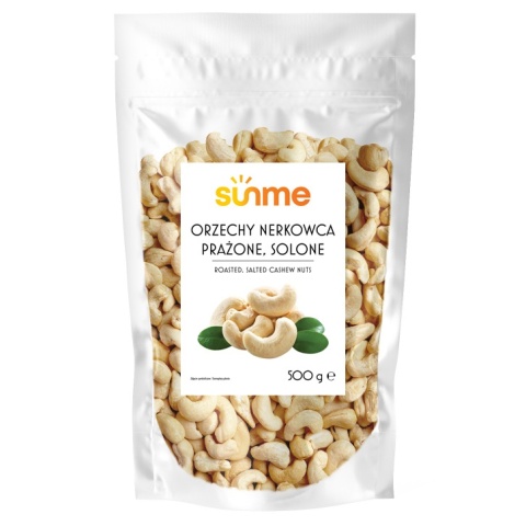 Sunme Orzechy nerkowca prażone solone orzeszki całe 500g