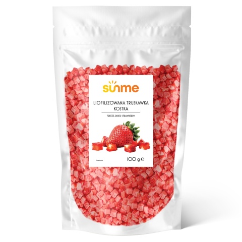 Sunme Truskawki liofilizowane 100 g chrupiące owoce bez cukru