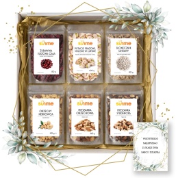 Sunme Zdrowy Zestaw Prezent na Dzień Babci i Dziadka orzechy w pudełku