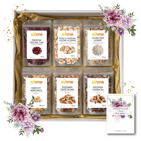 Sunme Zdrowy Zestaw Prezent na Dzień Kobiet bakalie w pudełku