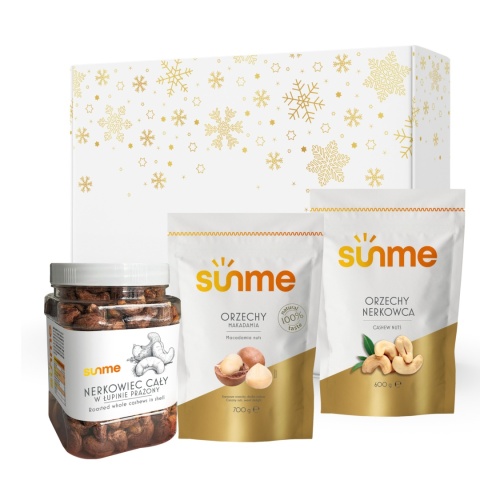 Zestaw Świąteczny Wyjątkowy Prezent Box Orzechy nerkowca, orzechy makadamia, nerkowiec słoik