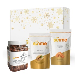 Zestaw Świąteczny Wyjątkowy Prezent Box Żurawina suszona, pistacje prażone, nerkowiec słoik