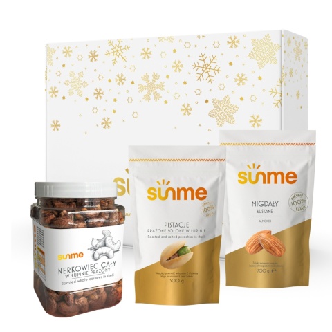 Zestaw Świąteczny Wyjątkowy Prezent Box Żurawina suszona, pistacje prażone, nerkowiec słoik
