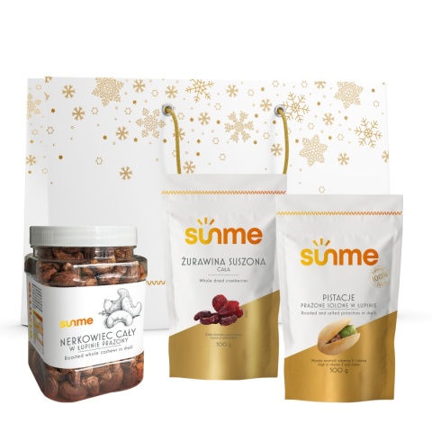 Zestaw Świąteczny Wyjątkowy Prezent Żurawina suszona, pistacje prażone, nerkowiec słoik