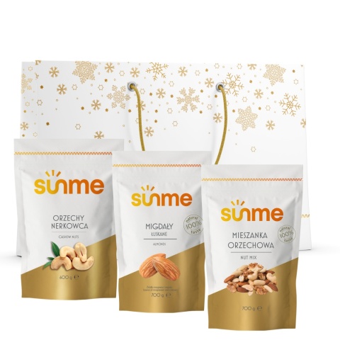 Zestaw Świąteczny Wyjątkowy Prezent Orzechy nerkowca, mieszanka orzechowa, migdał łuskany