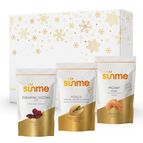 Zestaw Świąteczny Wyjątkowy Prezent Box Żurawina suszona, pistacje prażone, migdał łuskany