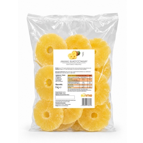 Sunme Ananas kandyzowany krążek owoce suszone do deserów gofrów 1kg