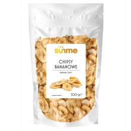 Sunme Chipsy bananowe suszone banany 500 g owoce zdrowa przekąska