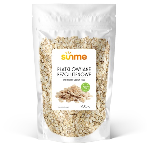 Sunme Płatki Owsiane Bezglutenowe 500 g naturalne płatki bezglutenowe