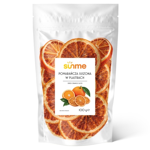 Sunme Pomarańcze suszone plastry 100 g – do herbaty, napojów, deserów i dekoracji