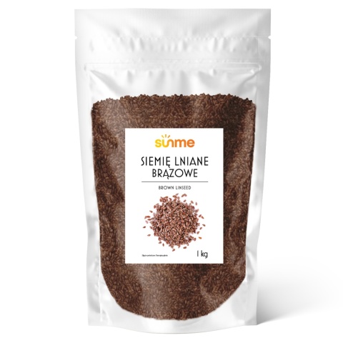 Sunme Siemię Lniane brązowe 1 kg naturalne nasiona zdrowa dieta