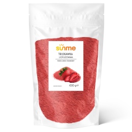 Sunme Truskawki liofilizowane proszek 100 g chrupiące owoce bez cukru